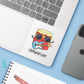 Sticker I Jam What I Jam Funky Music Food Pun (Ordinateur portable avec iPhone)