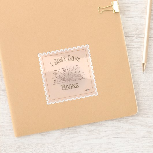 Sticker I Just Love Books style timbre belle (Carnet)