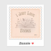 Sticker I Just Love Books style timbre belle (Feuille)