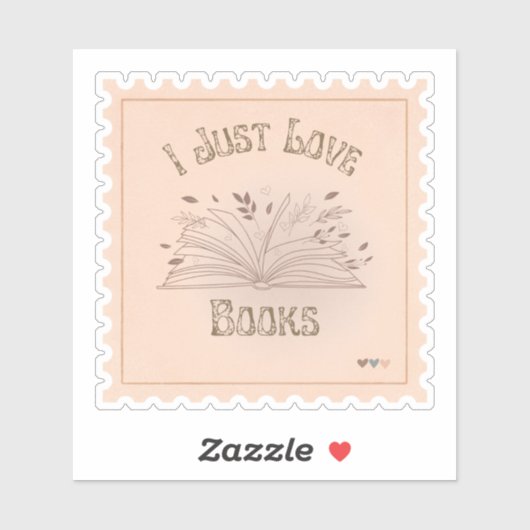 Sticker I Just Love Books style timbre belle (Feuille)