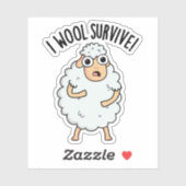 Sticker I Laine Survive Funny Sheep Pun (Feuille)