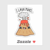 Sticker I Lava Puns drôle Géologie Volcano Pun (Feuille)