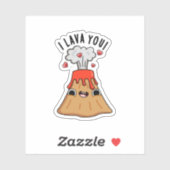 Sticker I Lava You Funny Volcano Pun (Feuille)