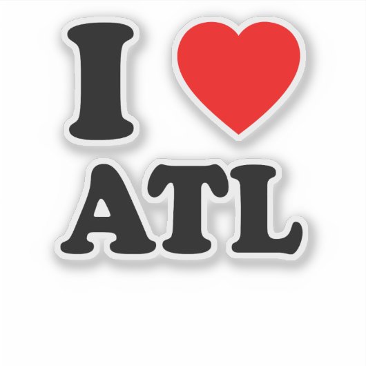 Sticker I Love Atl Heart Cool Atlanta (Devant)