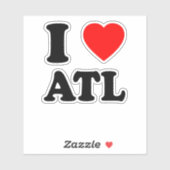 Sticker I Love Atl Heart Cool Atlanta (Feuille)