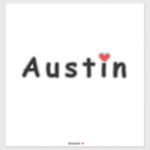 Sticker I Love Austin (Feuille)
