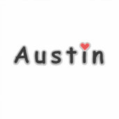 Sticker I Love Austin (Devant)