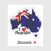 Sticker I Love Australia (Feuille)