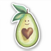 Sticker I Love Avocados Cute Avocado Heart Character (Devant)