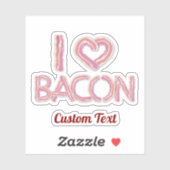 Sticker I Love Bacon (Feuille)
