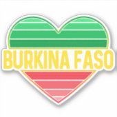 Sticker I Love Burkina Faso, Heart Burkinabè (Devant)