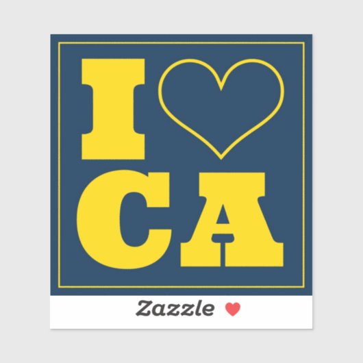 Sticker I Love California (Bleu) (Feuille)