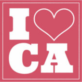 Sticker I Love California (Rouge) (Devant)
