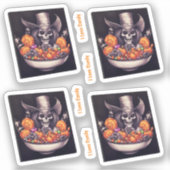 Sticker I Love Candy Grinning crâne avec bonbons (Recto)