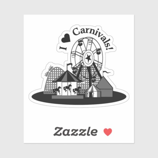 Sticker I Love Carnivals! (Feuille)