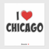 Sticker I Love Chicago (Feuille)