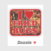 Sticker I Love (Coeur) Fried Bugs / Insectes comestibles (Feuille)