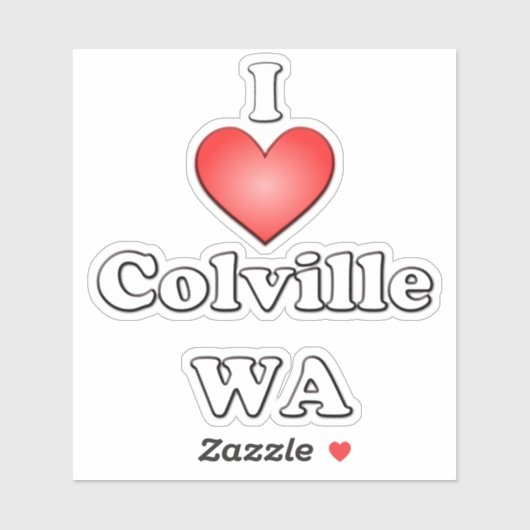 Sticker I Love Colville WA (Feuille)