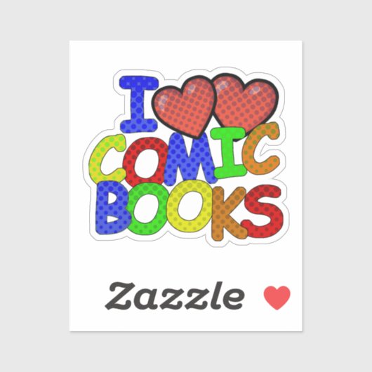 Sticker I Love Comic Books (Feuille)