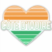 Sticker I Love Côte d'Ivoire, Côte d'Ivoire Coeur (Devant)