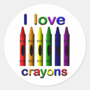 Sticker I Love Crayons