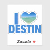 Sticker I Love Destin Florida Beach (Feuille)