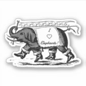 Sticker I Love Elephants (Devant)