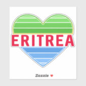 Sticker I Love Érythrée, Drapeau érythréen couleurs Coeur (Feuille)