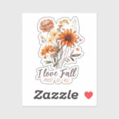 Sticker I Love Fall Most All - Autumn Foliage (Feuille)