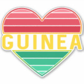 Sticker I Love Guinée, Coeur guinéen (Devant)