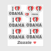 Sticker I Love Heart Obama Contour Set Coupe (Feuille)
