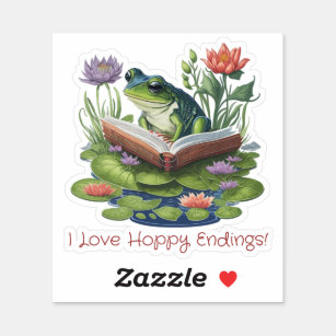 Sticker I Love Hoppy Endings Livre Love Frog