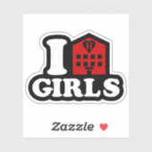 Sticker I Love Hotel Girls (Feuille)