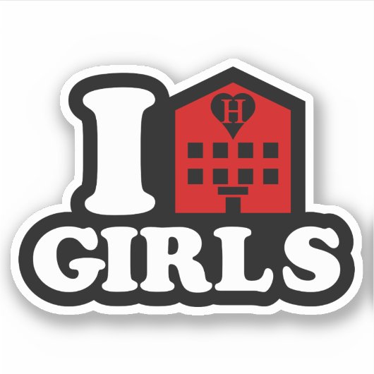 Sticker I Love Hotel Girls (Devant)