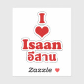 Sticker I Love Isaan Thailand (Feuille)