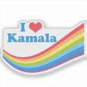Sticker I Love Kamala Rainbow Laptop (Devant)