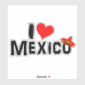 Sticker I Love Mexico (Feuille)