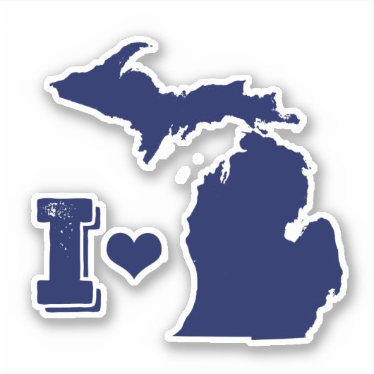 Sticker I love Michigan (Devant)