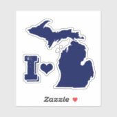 Sticker I love Michigan (Feuille)