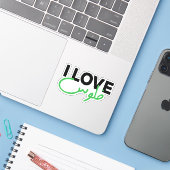 Sticker I Love Money in Arabic Language Funny (Ordinateur portable avec iPhone)