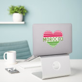 Sticker I Love Morocco, coeur marocain (Ordinateur portable sur le bureau)