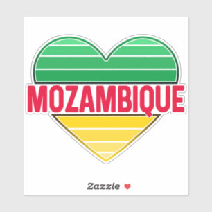 Sticker I Love Mozambique, le coeur mozambicain