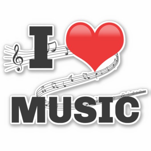 Sticker I Love Music (Devant)
