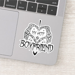 Sticker I Love My Hot Boyfriend Halloween Skeleton Drôle