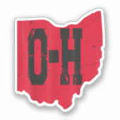 Sticker I Love My Ohio Home Script Ohio Buckeye State (Recto)