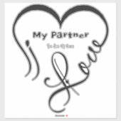 Sticker I Love My Partner - You Are My Home Throw Pillow (Feuille)