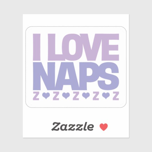 Sticker I Love Naps (Feuille)