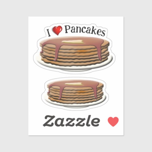 Sticker I Love Pancakes * Pancake Day (Feuille)