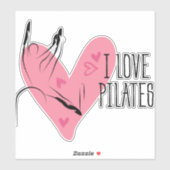Sticker I LOVE PILATES Pilates Pose sur baril (Feuille)