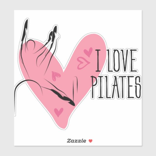 Sticker I LOVE PILATES Pilates Pose sur baril (Feuille)
